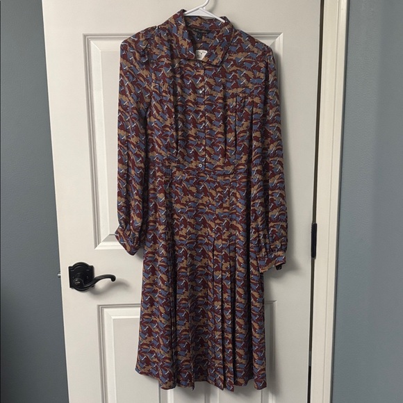 NWT [$398] Brooks Brothers Shirt Dress Gazelle Print 100% Silk Size 4 - Picture 3 of 10